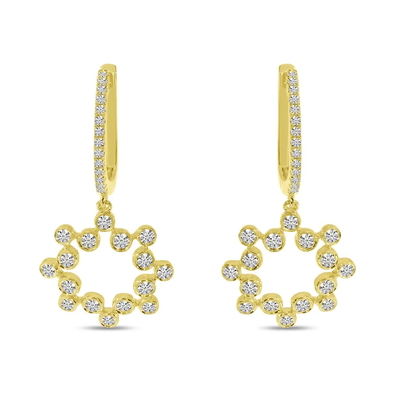 Stunning Drop Earrings For Glamorous Events-DIAMOND BUBBLE HUGGIE EARRINGS E10572