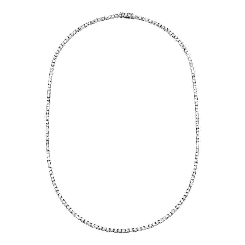 Colorful Beaded Necklaces For Festival Wear-14k White Gold Classic Diamond Tennis Necklace