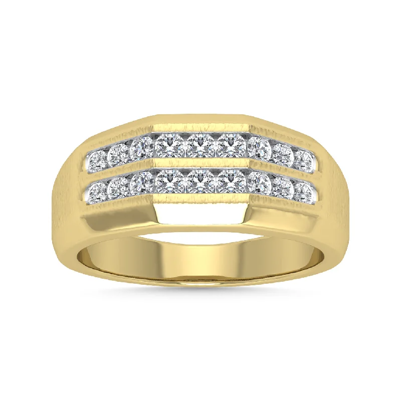 Beautiful Wedding Ring Sets For Couples-Diamond 1/2 Ct.Tw. Mens Fashion Ring in 14K Yellow Gold