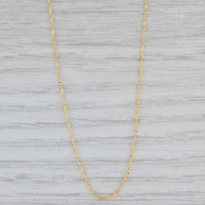 Stylish Pendant Necklaces For Daily Fashion-New Singapore Chain Necklace 14k Yellow Gold 18" 0.9mm