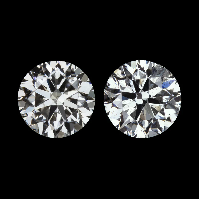 Beautiful Custom Earrings For Personal Gifts-0.96c G-H SI NATURAL DIAMOND STUD EARRINGS MATCHING PAIR 1ct ROUND BRILLIANT CUT