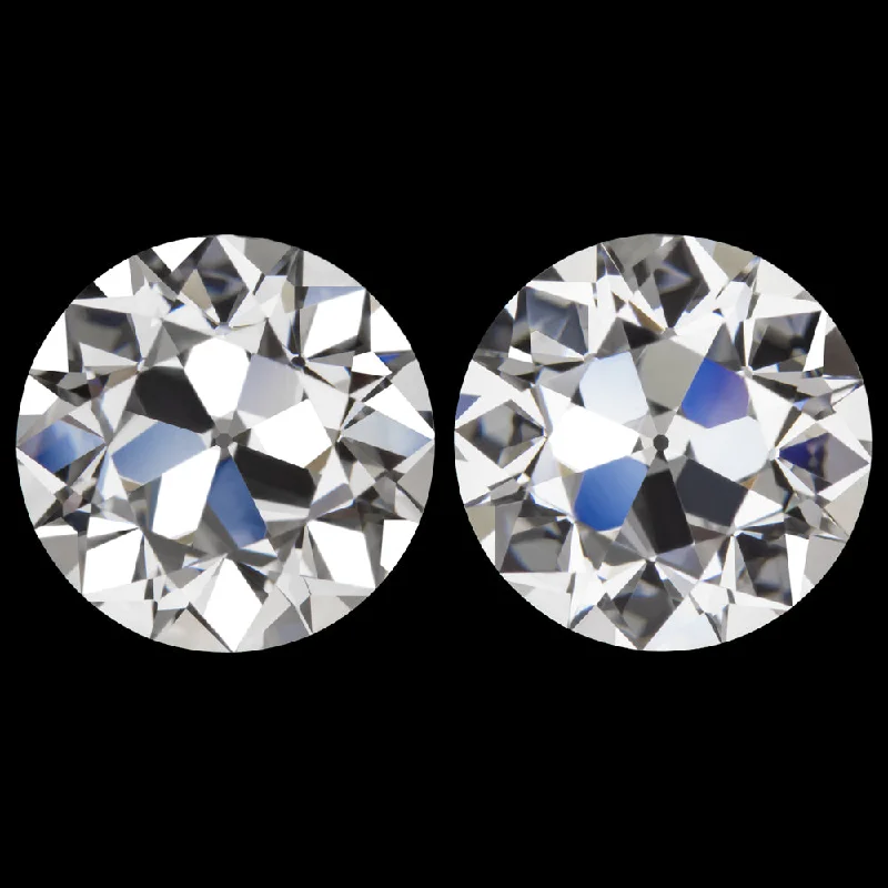 Dangle Earrings For Bridesmaids-6.08ct OLD EUROPEAN CUT LAB CREATED DIAMOND STUD EARRINGS CERTIFIED F VVS2 PAIR