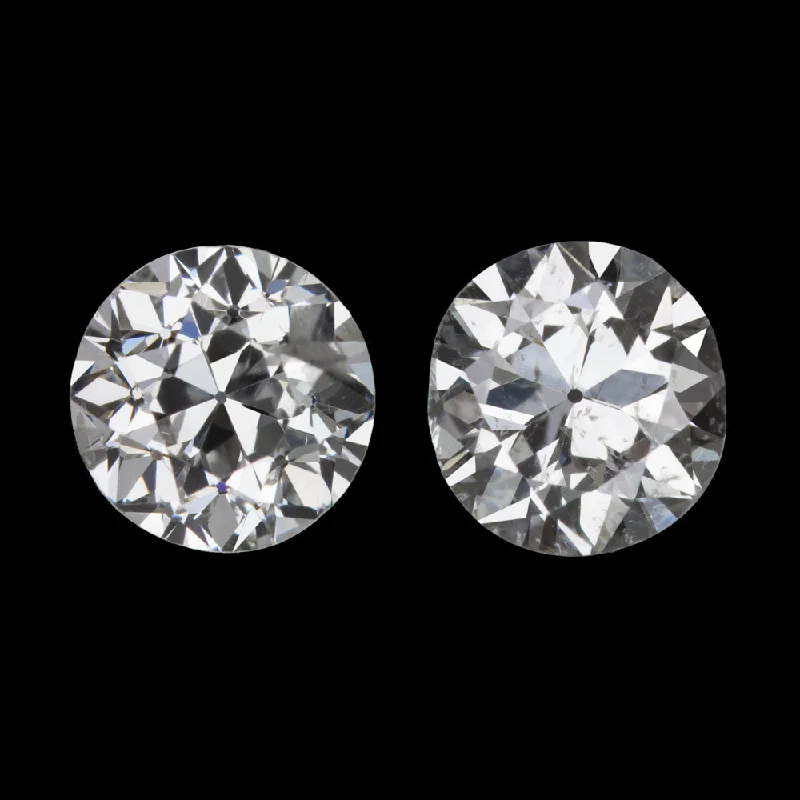 Luxury Earrings For Formal Wear-0.94ct OLD EUROPEAN CUT DIAMOND STUD EARRINGS F-G SI2 VINTAGE PAIR NATURAL 1ct