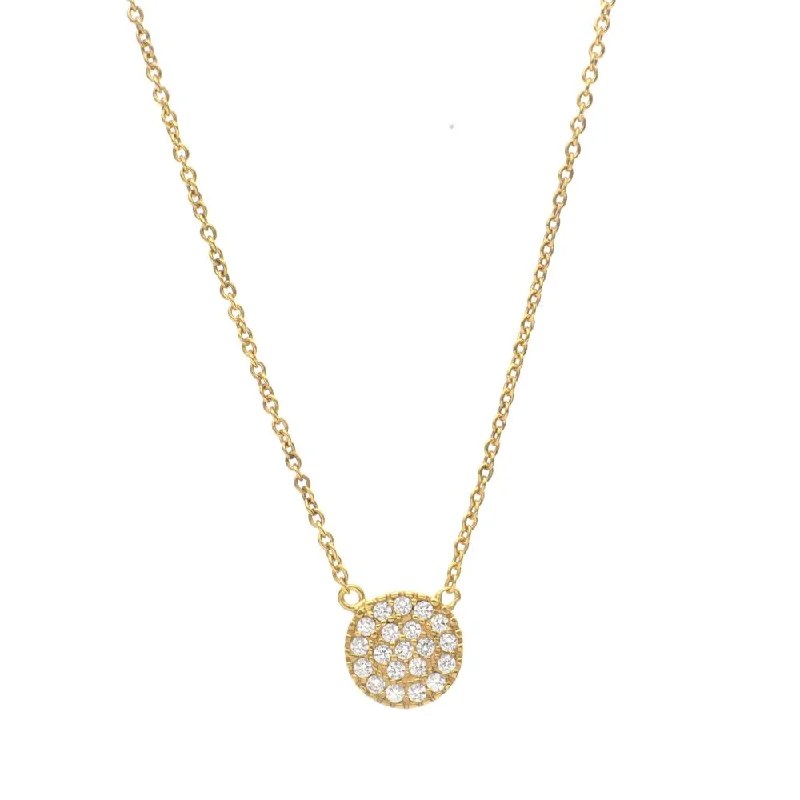 Chunky Gold Necklaces For Statement Look-TINY DISC NECKLACE, GOLD