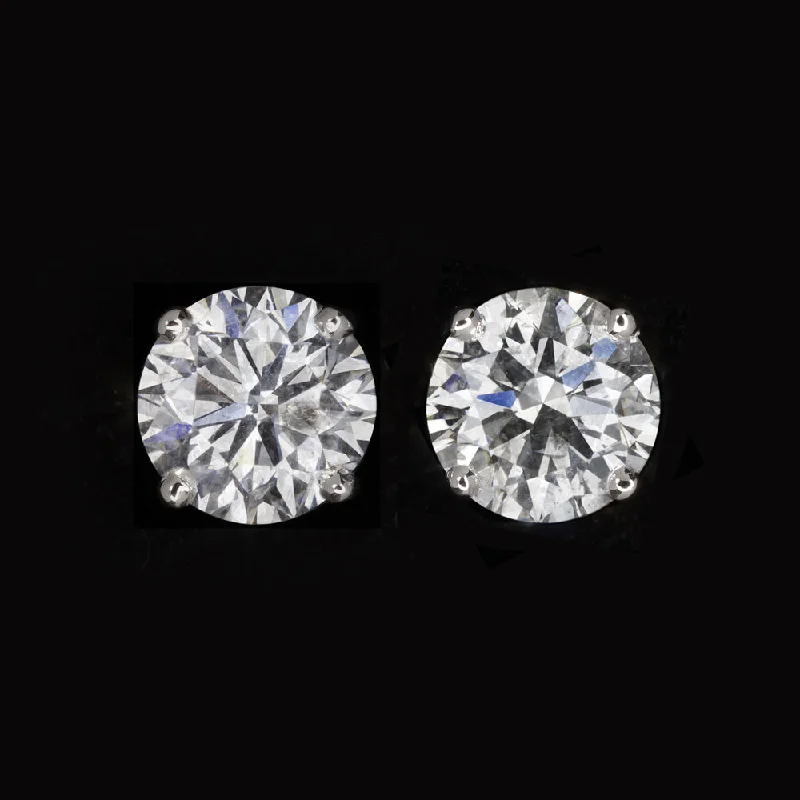 Gorgeous Chandelier Earrings For Weddings-2.65ct CERTIFIED F-G SI DIAMOND STUD EARRINGS ROUND BRILLIANT CUT 14k WHITE GOLD